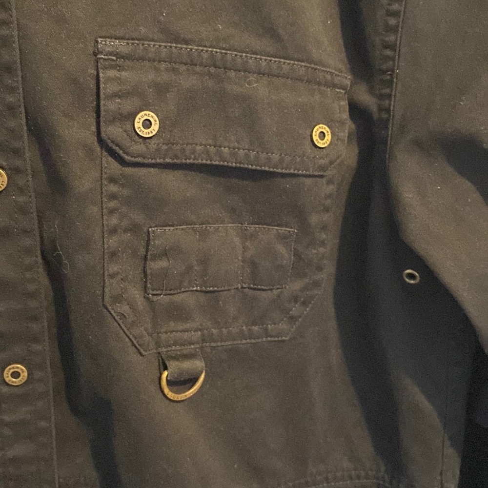 Lauren Ralph Lauren Black Button Down Utility Shirt - Picture 5 of 11